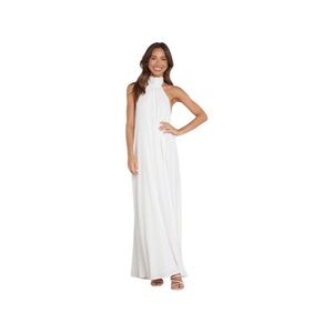 Girl and the Sun White Linen Backless‎ Kallani Maxi Dress Size Small NWT